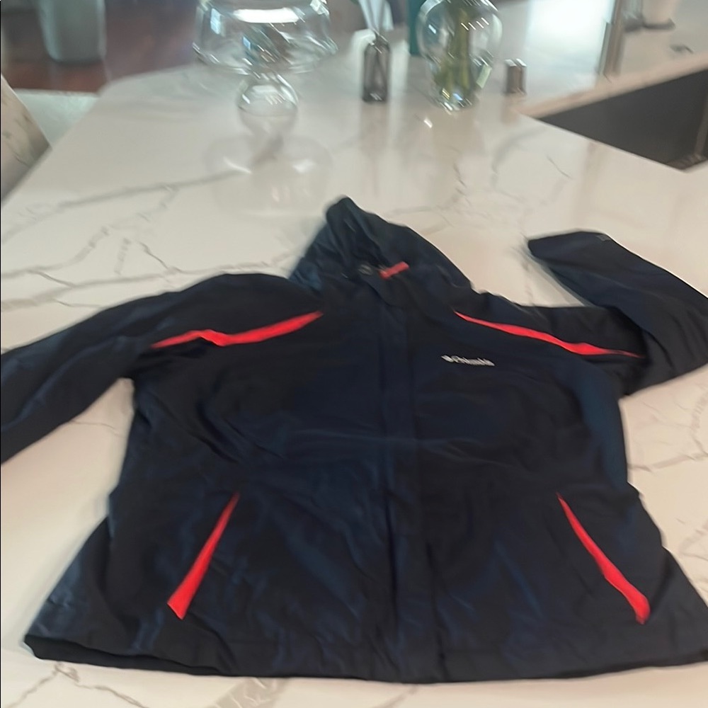 Columbia Womens Black and Red Hooded Parka Jacket